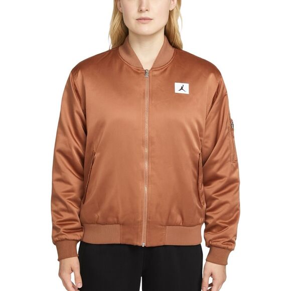 Nike Women’s Jordan Flight Renegade Satin Bomber Jacket - Size 1X - Picture 4 of 9
